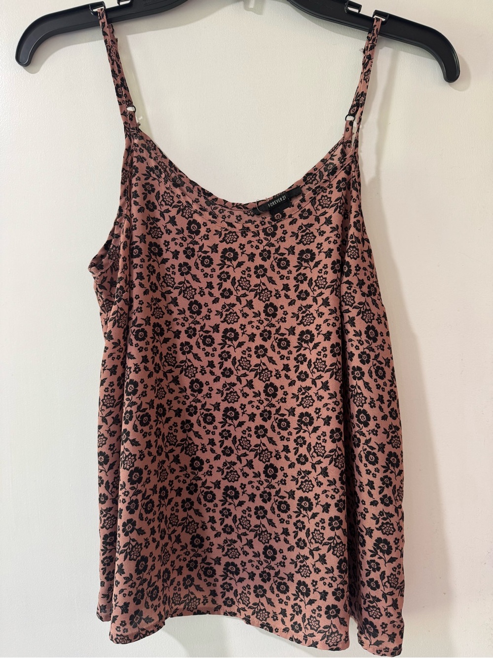 Forever 21 Pink Floral Print Tank with Adjustable Straps